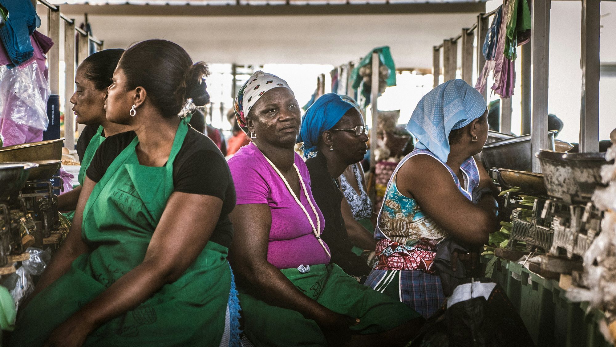 Women participating in skills training